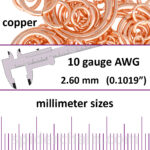 10 Gauge Copper Jump Rings - mm sizes
