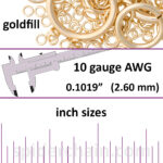 10 Gauge Gold Filled Jump Rings - inch sizes