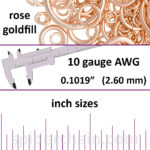 10 Gauge Rose Gold Filled Jump Rings - inch sizes