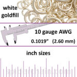 10 Gauge White Gold Filled Jump Rings - inch sizes