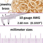 10 Gauge Jewelry Brass Jump Rings - mm sizes