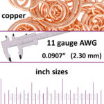 11 Gauge Copper Jump Rings - inch sizes