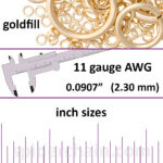 11 Gauge Gold Filled Jump Rings - inch sizes