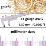 11 Gauge Gold Filled Jump Rings - mm sizes