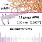 11 Gauge Rose Gold Filled Jump Rings - mm sizes