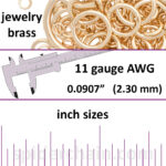 11 Gauge Jewelry Brass Jump Rings - inch sizes