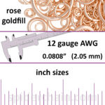 12 Gauge Rose Gold Filled Jump Rings - inch sizes