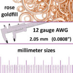 12 Gauge Rose Gold Filled Jump Rings - mm sizes