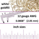 12 Gauge White Gold Filled Jump Rings - inch sizes