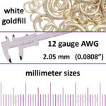 12 Gauge White Gold Fill Jump Rings - mm sizes