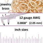 12 Gauge Jewelry Brass Jump Rings - inch sizes