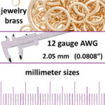12 Gauge Jewelry Brass Jump Rings - mm sizes