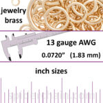 13 Gauge Jewelry Brass Jump Rings - inch sizes