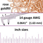14 Gauge Rose Gold Filled Jump Rings - inch sizes