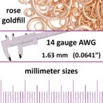 14 Gauge Rose Gold Filled Jump Rings - mm sizes