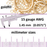 15 Gauge Gold Filled Jump Rings - mm sizes