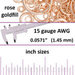 15 Gauge Rose Gold Filled Jump Rings - inch sizes