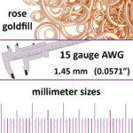 15 Gauge Rose Gold Filled Jump Rings - mm sizes
