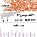 17 Gauge Copper Jump Rings - inch sizes