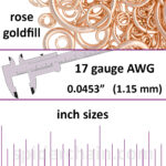 17 Gauge Rose Gold Filled Jump Rings - inch sizes