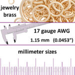 17 Gauge Jewelry Brass Jump Rings - mm sizes