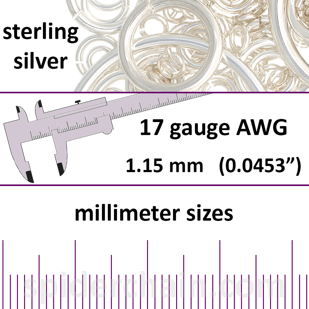 17 Gauge Sterling Silver Jump Rings – mm sizes