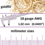 18 Gauge Gold Filled Jump Rings - mm sizes