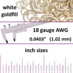 18 Gauge White Gold FIlled Jump Rings - inch sizes