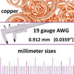 19 Gauge Copper Jump Rings - mm sizes