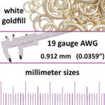 19 Gauge White Gold Filled Jump Rings - mm sizes