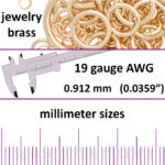 19 Gauge Jewelry Brass Jump Rings - mm sizes