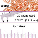 20 Gauge Copper Jump Rings - inch sizes