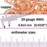 20 Gauge Copper Jump Rings - mm sizes