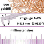 20 Gauge Rose Gold Filled Jump Rings - mm sizes