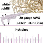 20 Gauge White Gold Filled Jump Rings - inch sizes