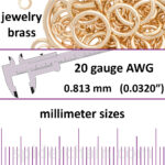 20 Gauge Jewelry Brass Jump Rings - mm sizes