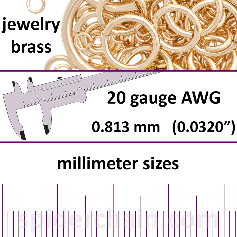 Antiqued Brass Open 7mm Jump Rings 19 Gauge (20)