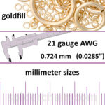 21 Gauge Gold Filled Jump Rings - mm sizes