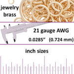 21 Gauge Jewelry Brass Jump Rings - inch sizes