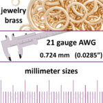 21 Gauge Jewelry Brass Jump Rings - mm sizes