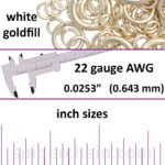 22 Gauge White Gold Filled Jump Rings - inch sizes