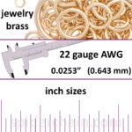 22 Gauge Jewelry Brass Jump Rings - inch sizes