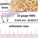 22 Gauge Jewelry Brass Jump Rings - mm sizes